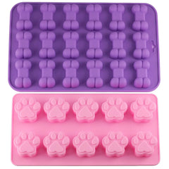 Puppy Dog Paw and Bone Ice Trays Treat Molds