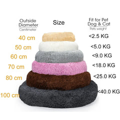 Warm Soft Long Donut Plush Pet Cushion