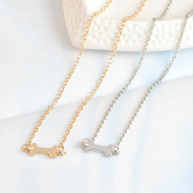 Human Dog Bone Charm Necklace